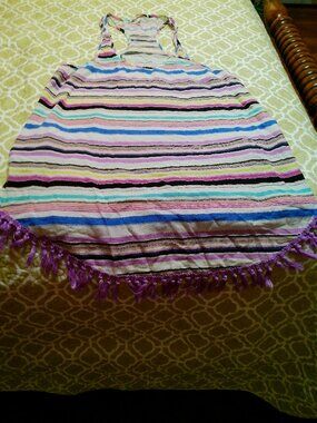 Victoria Secret Beach Bikini Cover Up Mini Dress Small Multicolor Striped